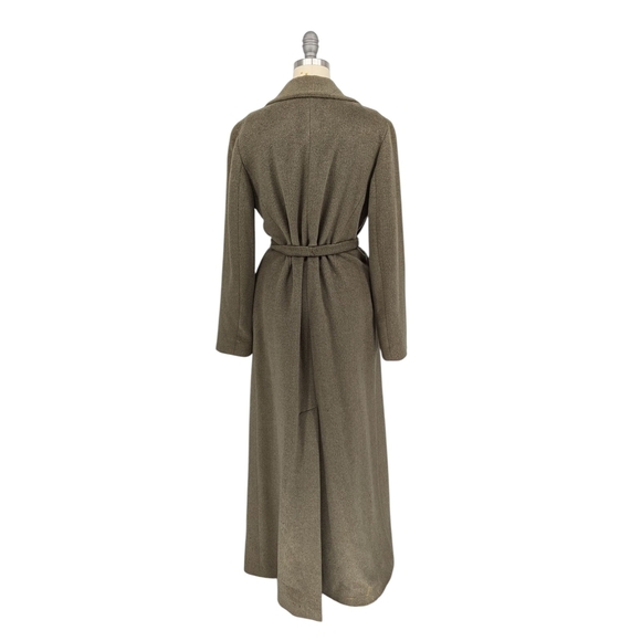 11532 Banana Republic Wool Rabbit Hair Angora Long Coat Green Size Medium preppy - Picture 2 of 13